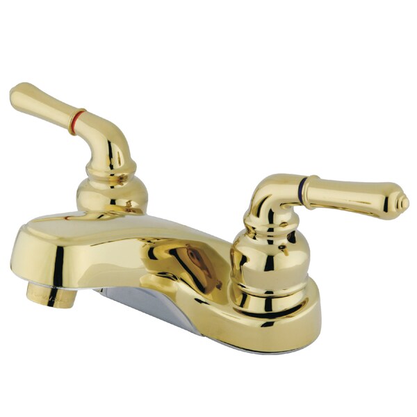 4" Centerset Bathroom Faucet, Polished Brass